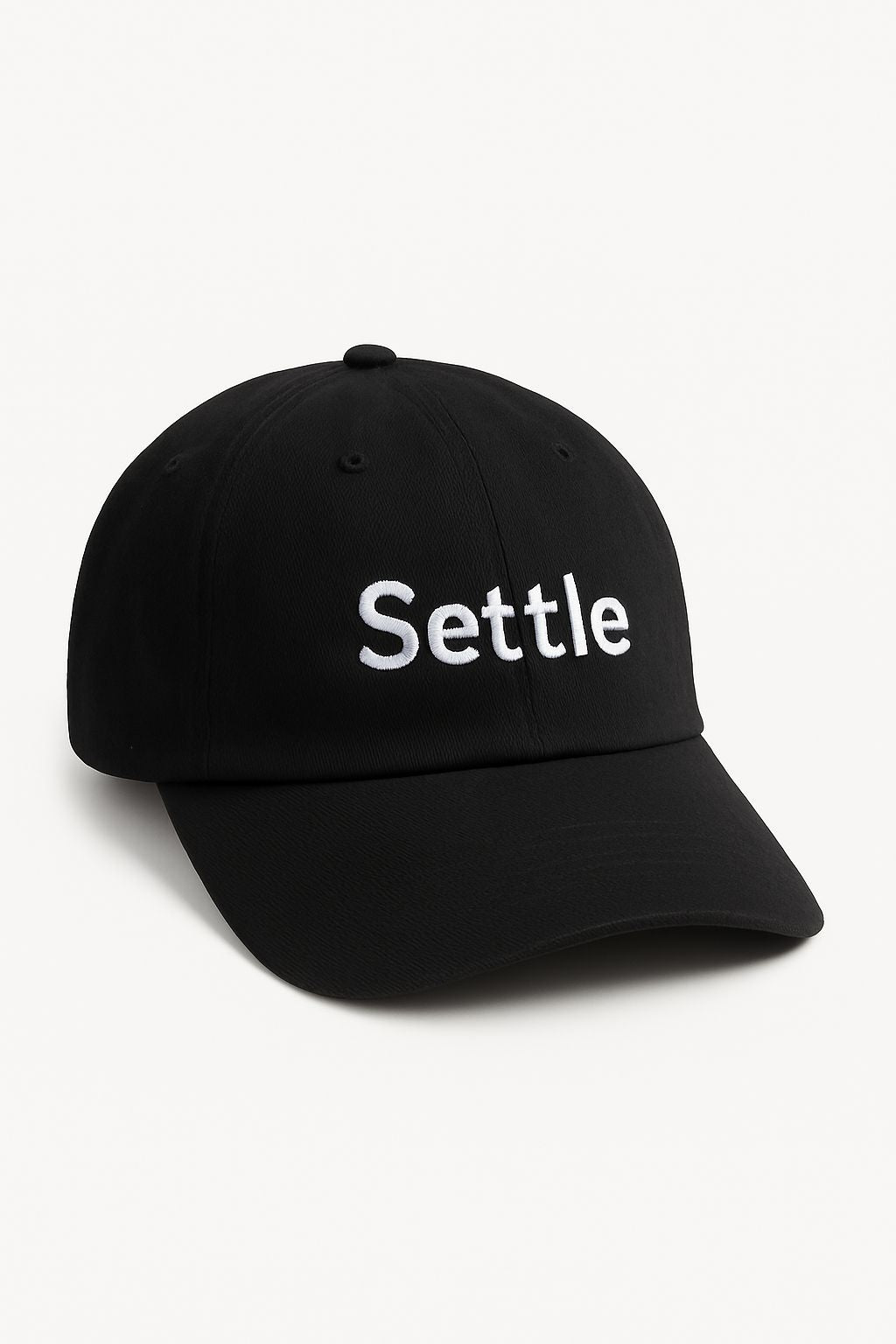 Settle Black Embroided Cap