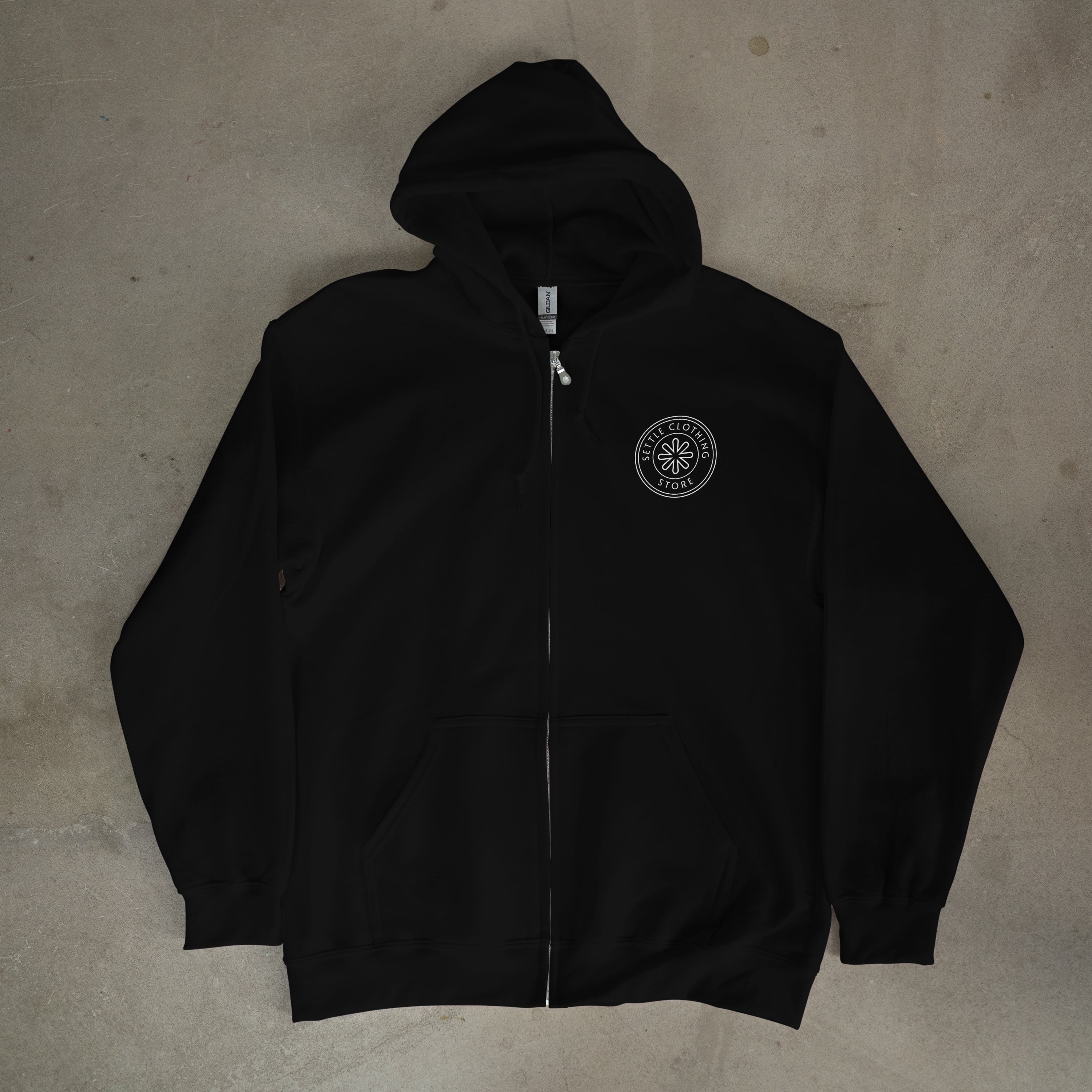 Settle Zip Hoodie Black