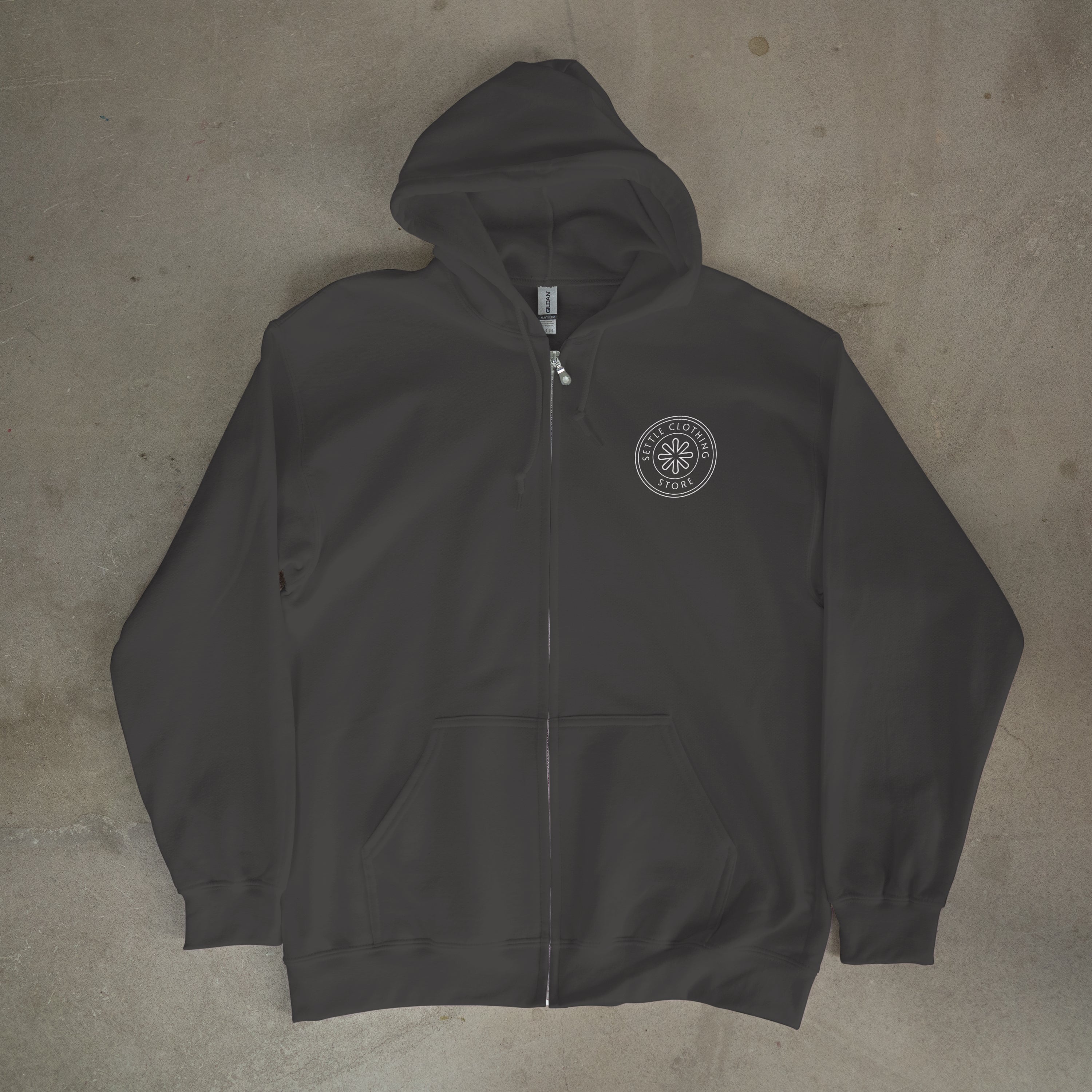 Settle Zip Hoodie Magnet Grey