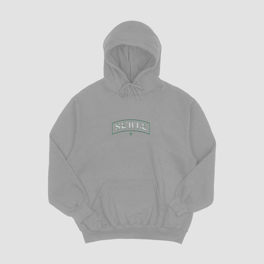 Settle Green Cross Hoodie Grey
