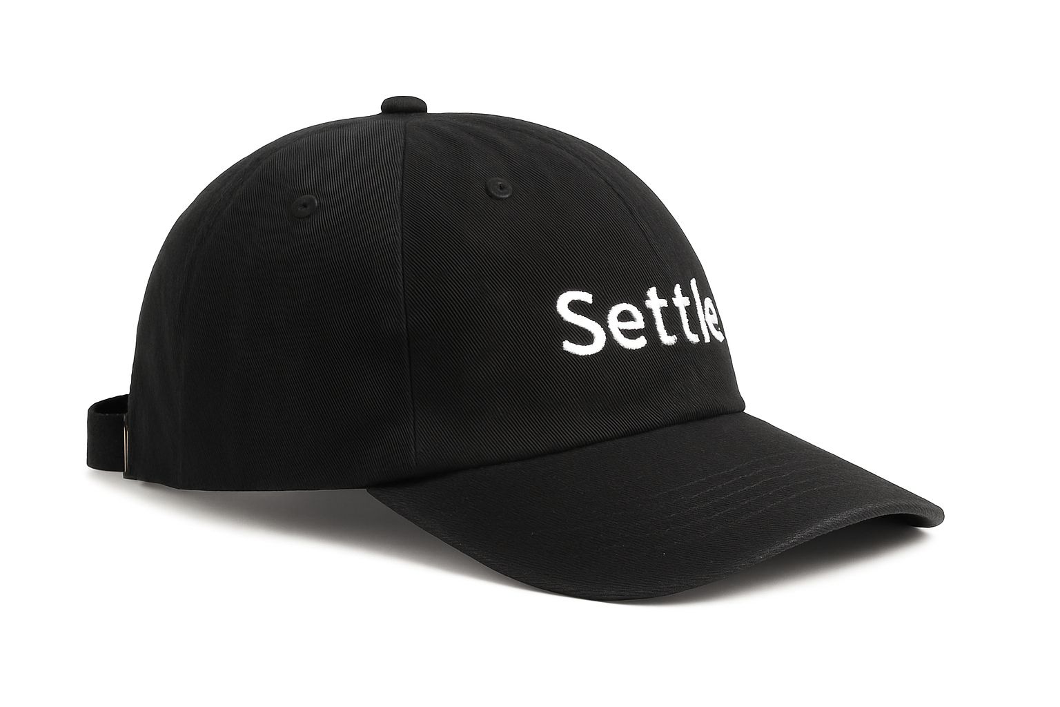 Settle Black Embroided Cap